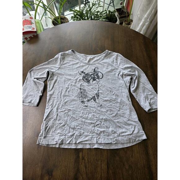 Women's Pajama Top French Bulldog Boston Terrier Size L Large - Picture 2 of 15